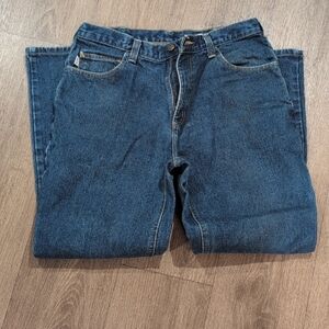 Carhartt Men's Dark Blue Denim Jeans 34x30 Flam Resistant Fabric